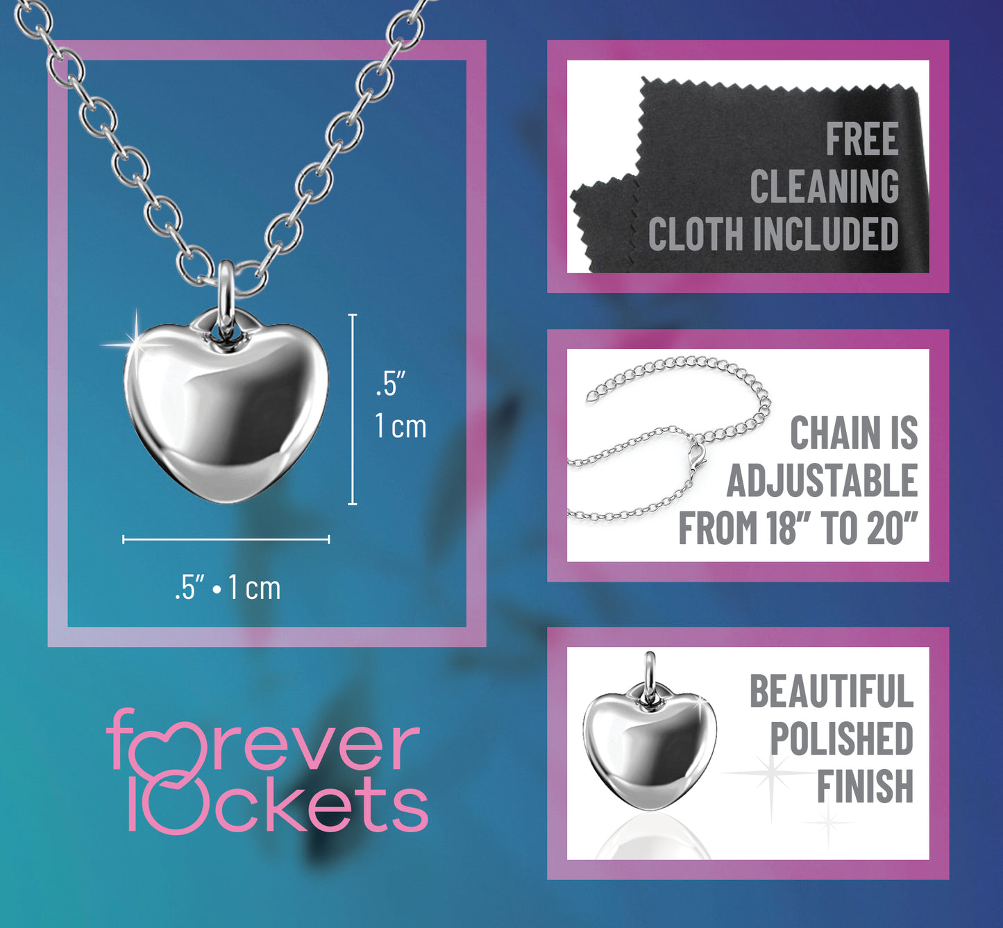 
                  
                    Silver Forever Lockets Heart Pendant Necklace
                  
                