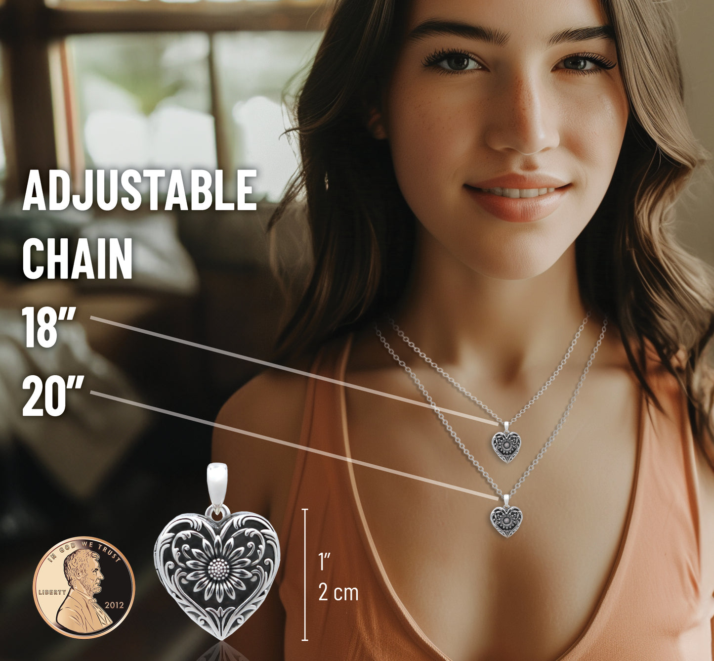 
                  
                    Sunflower S925 Sterling Silver Heart Locket Necklace
                  
                