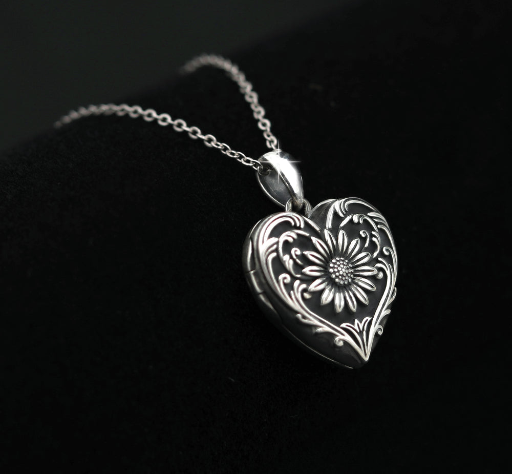 
                  
                    Sunflower S925 Sterling Silver Heart Locket Necklace
                  
                